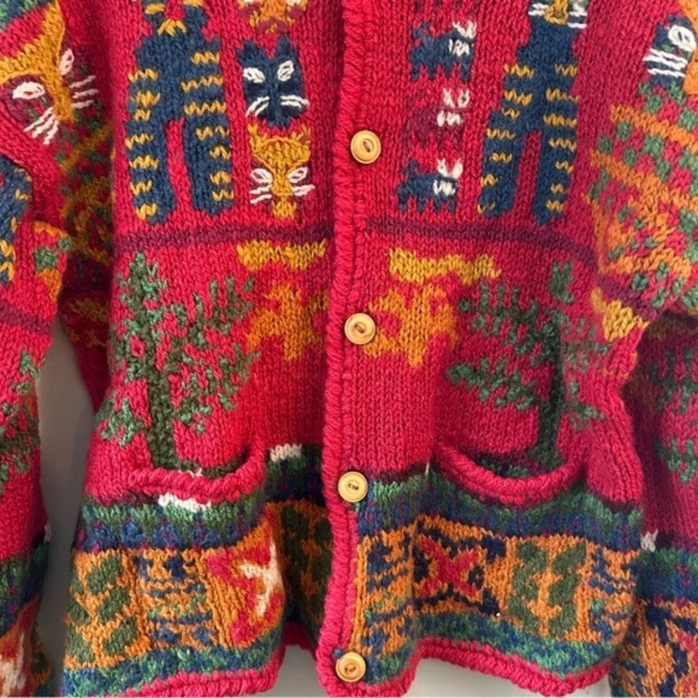 Vintage Express Cat Cardigan Sweater - Picture 8 of 9